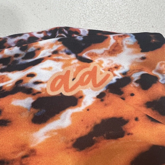 Agstract Apparel Leggings Womens 3X Orange Tie Dye Athletic Stretch Capri Fitted - Picture 4 of 8